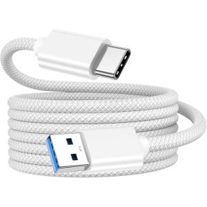 JGD-Cable USB vers USB C 2M, Charge Rapide 65W QC3.0, 10Gbps USB 3.2 c&acirc;ble de Transfert de donn&eacute;es, Cable Carplay USB C Nylon Tress&eacute; pour iPhone 17/16/15 Plus Pro Max, Samsung S24/S23/S22/S21,Xiaomi, - Neuf