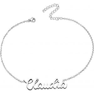 Eryi-Bracelet Pour Femme Avec Prénom En Acier Inoxydable - Pendentif Prénom Personnalisé Argenté Pour Femme - Cadeaux Personnalisés Pour Femme, Mère, Fille, Meilleure Amie - Neuf