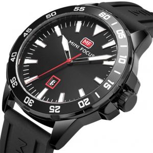 Mini Focus Hommes Analogique &Eacute;tanche Bracelet En Silicone Quartz Montre De Sport Montre-Bracelet (Noir) - Neuf