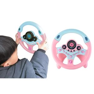 Volant &eacute;lectrique jouet pour enfants - Rose - Simulation de conduite interactive avec sons et boutons - Neuf