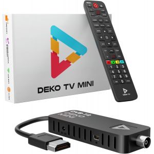 MEVRONISSHOP-DEKO TV Mini Decodeur TNT HD pour TV - Boitier TNT DVB-T2 HEVC - Stick HDMI USB - Main 10 Bit - USB WiFi Multim&eacute;dia PVR 2in1 t&eacute;l&eacute;commande - Neuf
