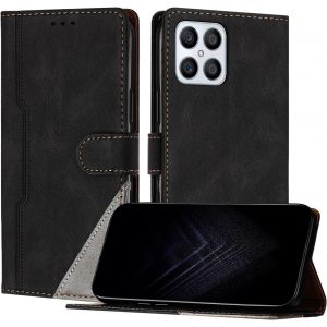 Kalanka-Étui Pour Huawei Honor X8 4g, Housse En Cuir Pu Avec [Protection Antichoc Tpu] [Fonction Support] [Porte-Cartes ] Antichoc Magnétique Coque Pour Honor X8 4g - Noir - Neuf