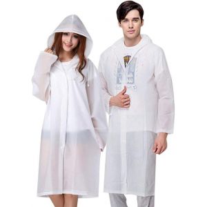 Poncho De Pluie, 2 Pièces, Réutilisable, En Eva, Pour Femme Et Homme, Idéal Pour Le Camping, Les Festivals Et La Randonnée, Blanc, Taille Unique - Neuf