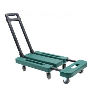 XYONG Diable pliable de 10 cm, base retractable, 6 roues silencieuses en caoutchouc, roulements robustes, antiderapant, chariot a bagages pliable, vert - Neuf