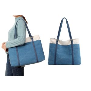 Sac fourre-tout pour ordinateur portable femme en toile, 15,6 pouces, bandouli&egrave;re, grande capacit&eacute;. - Neuf
