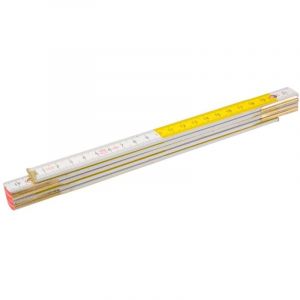 M&egrave;tre Ruban Pliable En Bois Topex 1 M - Blanc Et Jaune, Pr&eacute;cis Et Durable - Neuf