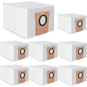 KAL-Lot De 8 Sacs D'Aspirateur L10 - Pour Robot Aspirateur Xiaomi X10+ X20 Dreame L10S L10 Ultra L20 Ultra - Station De Base - 2,5 L - Grande Capacité - Sacs De Rechange - Neuf