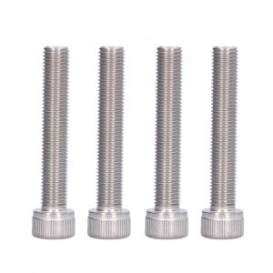 XYONG Lot de 4 vis a tete cylindrique a six pans creux en acier inoxydable A2, pas fin de 1,25 mm, M10 x 60 - Neuf
