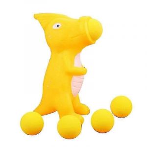 Jouet anti-stress mignon et spongieux, jeu de tir avec balles en mousse-Dinosaure jaune - Neuf