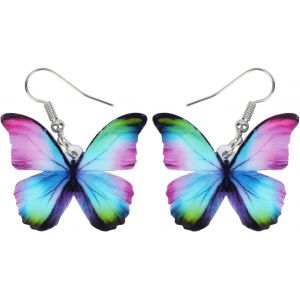 Kal-Boucles D'oreilles Papillon En Acrylique Jaune Pour Femme Filles Bijoux En Goutte D'eau D&eacute;co Papillon Printemps &Eacute;t&eacute; - Neuf