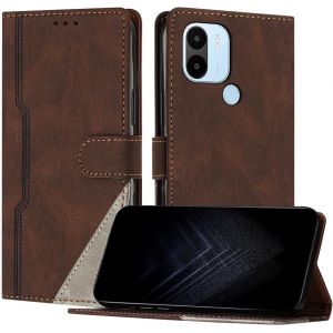 KAL-&Eacute;tui Pour Xiaomi Redmi A1 Plus, Housse En Cuir Pu Avec [Protection Antichoc Tpu] [Fonction Support] [Porte-Cartes ] Antichoc Magn&eacute;tique Coque Pour Redmi A1 Plus - Marron - Neuf