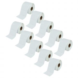 vhbw 10x Rouleau d'&eacute;tiquettes &agrave; transfert thermique 31,7mm x 57,15mm (1000 &eacute;tiquettes) compatible avec Zebra LP2642, LP2742 &eacute;tiqueteuse - Neuf
