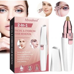 Epilateur Sourcil, Rasoir Électrique Femme, Facial Hair Razor, Épilateur De Sourcils Usb Rechargeable 2 En 1, Épilateur De Sourcils Pour Sourcils, Lèvres, Corps, Poils Du Vi - Neuf