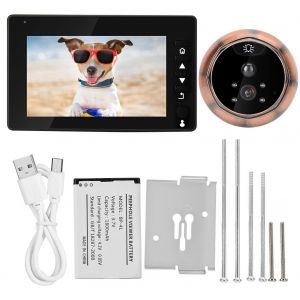 Kit de sonnette video avec camera de porte HD 4,5 pouces 2 MP, detection de mouvement, prise de vue et enregistrement - Neuf