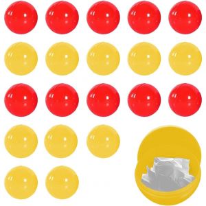 Sansh-20 Pièces Boule Surprise, Boule Tirage Au Sort, Boules De Bingo, Boules De Tombola De Loterie, Colorées De Bingo Pour Les Jeux De Société Boule Pour Tombola (Rouge, Jaune) - Neuf