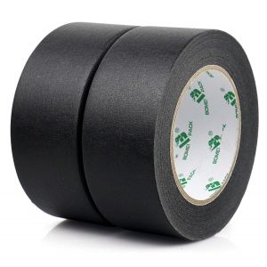 Chenquansarl-Lot De 2 Rouleaux De Ruban Adhésif Noir Pour Peintres - 48 Mm X 50 M - Pour Artistes, Décorateurs, Loisirs Créatifs, Masquage De Lignes De Cadre - Neuf