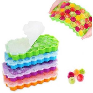 Bac À Glaçons En Silicone, 4 Pièces, Avec Couvercle Amovible, 148 Glaçons Pour Whisky, Aliments Pour Bébé, Bière, Certifié Lfgb Et Sans Bpa (Vert, Bleu, Orange, Violet) - Neuf