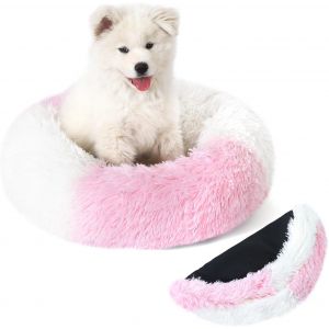 Panier Chien Panier Chat Rond, Coussin Chat Chien En Peluche, Panier Pour Chat Moelleux, Coussin Anti Stress Chien Dehoussable Et Lavable, Bleu Dégradé, 50cm - Neuf
