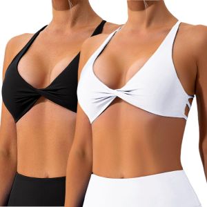 Ulteronixshop-Brassi&egrave;re Sport Femme Dos Crois&eacute; Push Up Bra Avec Coussinets Amovibles Elastique Rembourr&eacute; Soutien Gorge Sans Armature Bustier Dos Nu Pour Pilates Yoga Fitness - Neuf
