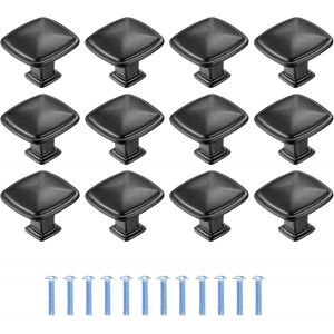 Lot de 12 poignées de placard de cuisine noires, 30 mm, pour porte, tiroir, meuble de cuisine - Neuf