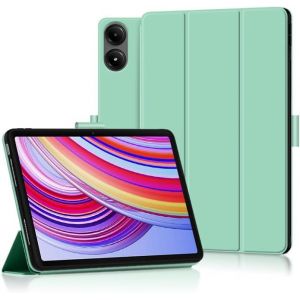 Coque pour Xiaomi Redmi Pad Pro 4G/5G/ Poco Pad &Eacute;tui de Protection, Nouvel &Eacute;tui en Cuir PU Triple Pli Housse de Protection avec Fonction Veille/R&eacute;veil Automatique - Vert - Neuf