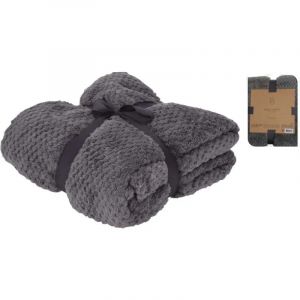 Plaid polaire gris 130x170 cm | Doux, chaud et confortable - Neuf