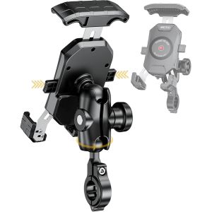Chargeur De Montage De Téléphone Sans Fil De Moto Anti-Vol Avec Qi 15w Et Usb C 3a Guidon 1 "Support De Téléphone À Bille Rapide Pour 4.0"-7.0" Cellphones - Neuf
