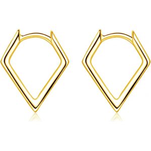 Kal-Petites Cr&eacute;oles En Argent Sterling 925 - Boucles D'oreilles Triangulaires En Forme De Losange - Hypoallerg&eacute;niques - Pour Femme Et Fille - Neuf