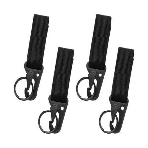 Lot De 4 Mousquetons Tactiques Avec Sangle En Nylon ¿ Crochets Porte-Clés Durables Pour Les Aventures En Plein Air - Neuf