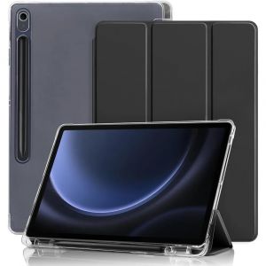 Coque Pour Samsung Galaxy Tab S10 Fe / S9 Fe (10,9 Pouces) Protection Antichoc Renforcé Avec Porte-Stylet - Noir - Neuf