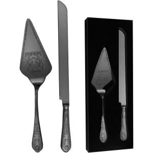 Mevronisshop-Ensemble Couteau Et Serveur &Agrave; G&acirc;teau De Mariage, Ustensiles De Coupe De G&acirc;teau En Acier Inoxydable, Coupe-G&acirc;teau Grav&eacute; Vintage Et Spatule De Service Pour Mariage, F&ecirc;tes, F&ecirc;te Pr&eacute;nuptiale - Neuf
