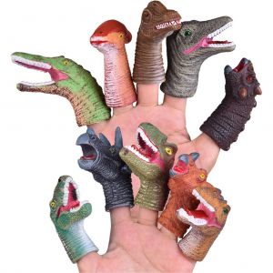 Lot de 10 marionnettes a doigts en PVC, simulation de dinosaure, jouet interactif pour enfants, marionnettes a doigts pour bebes, jouets educatifs precoces - Neuf