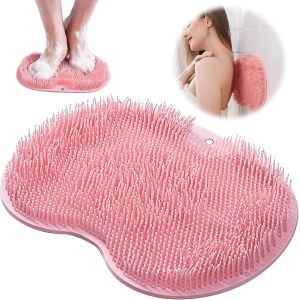 Kal-Paillasson Douche, Frotteur De Douche Pour Pieds Et Dos, Pad De Massage, Brosse À Pieds, Nettoyeur De Massage Avec Ventouses Antidérapantes, Pad De Massage En Silicone, Ventouses Bad Massager Pad - Neuf