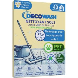 KALANKA-Nettoyant Sols Concentré en Feuilles (Jusqu'à 40 Utilisations) - Nettoyage Écologique pour Animaux de Compagnie | Nettoyant Parquet et Sols en Grès Cérame | Sans Plastique et 100% Biodégradab - Neuf