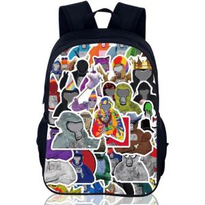 Sac à Dos Enfant Sac à Dos Gorilla Jeu Cartoon Cartable pour Enfants École Voyage,40 x 13 x 30 cm - Neuf