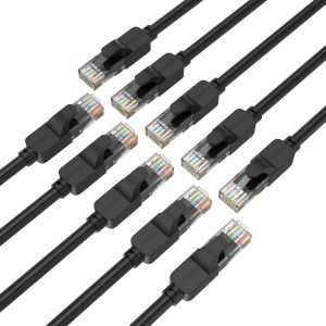 Câble Ethernet Cat 6 0.5m, Câble Internet Haute Vitesse 10gbps, Cordon de Raccordement Lan RJ45 Noir, Câble Ethernet Long Pour Jeux, Ordinateur, Télévision, Routeur, Modem, Bornier - Neuf