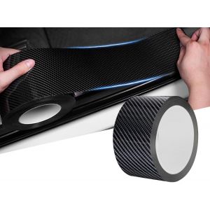 5cmx5m 5d Autocollant Protection Bord Porte Voiture De Film Protecteur De Fibre De Carbone,Autocollant Universel De Protection De Voiture Bumper Anti Scratch Door Edge Film(Noir De Fibre De Carbone) - Neuf