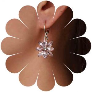 Kal-Boucles D'oreilles Fleur Cristal Bleu Vintage Boucles D'oreilles Saphir Boucles D'oreilles Fleur Strass Boucles D'oreilles Clou Fleur Bleu Bijoux Pour Femmes Et Filles - Neuf