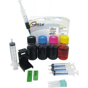 ERYI-Kit De Recharge Compatible Pour Cartouches D'Encre Hp 305 305 Xl,307 Xl Noir Et Couleur, Encre Avec Clip Et Accessoires + 240 Ml Encre - Neuf
