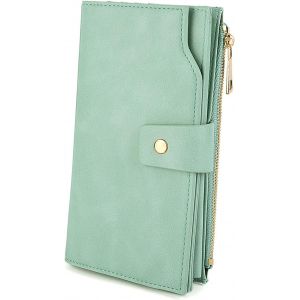 Femme Portefeuille Blocage Rfid En Pu Cuir Avec Bracelet Grande Capacité(21 Emplacements De Cartes) Poche Intérieure Convient Aux Portables 5.5 - Neuf