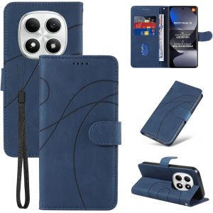 KALANKA-Coque pour Xiaomi Redmi Note 15 4G / 5G, Premium PU Cuir Multifonction Magn&eacute;tique Housse, Pochette de Portefeuille &agrave; Rabat Protection &Eacute;tui pour Xiaomi Redmi Note 15 4G / 5G - Bleu - Neuf