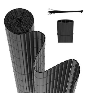 Canisse En Pvc Occultant Cloture, Pour Le Jardinet Balcon Cl&ocirc;ture Brise-Vent, Intimit&eacute;, Avec Serre-C&acirc;bles Gris 100 X 1000cm - Neuf