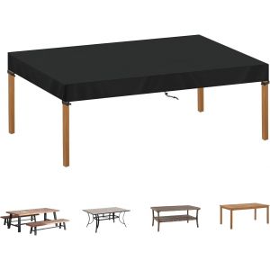 Housse De Table Ext&eacute;rieure Imperm&eacute;able Et Anti-Uv En Tissu Oxford 420d Pour Meubles De Jardin 210 X 100 X 15 Cm - Neuf