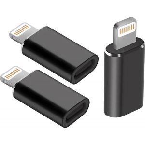 TZF-Adaptateur USB C Femelle vers Lightning [Lot de 3] Convertisseur Embouts de C&acirc;ble Chargeur Type C Compatible iPhone 11 12 13 15 Pro Max Mini, iPad, Watch etc.&iquest; - Neuf