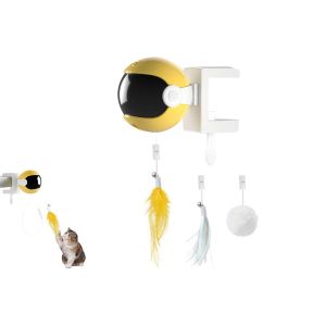 Jouet Pour Chat &Agrave; Levage Automatique Avec Accessoires Interchangeables - Jaune - Neuf