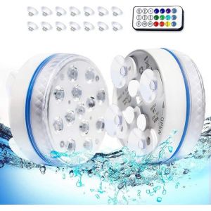 Éclairage LED submersible aux couleurs changeantes pour piscines et étangs. Étanche, télécommandé, longue durée. - Neuf