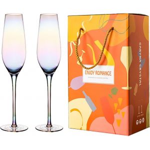 Fl&ucirc;tes &Agrave; Champagne - Lot De 2 Verres &Agrave; Vin Rouge 220 Ml En Verre - Pour Mariage,F&ecirc;tes,Anniversaires - Verres &Agrave; Prosecco - Neuf