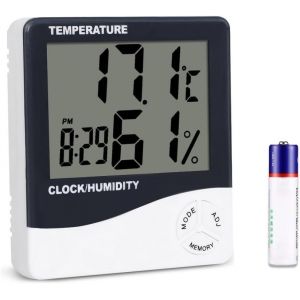 KAL-Thermomètre Hygromètre Numérique, Température Intérieure Jauge D'Humidité Mètre Pour La Maison Bureau Serre Sous-Sol Voiture Babyroom, Th02 - Neuf