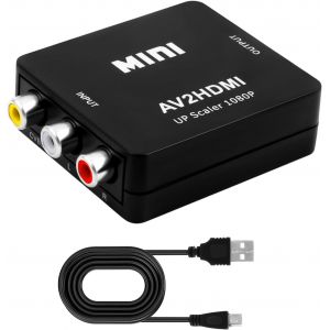 Chenquansarl-Adaptateur Rca Vers Hdmi Compatible Avec 1080p 60 Hz, Câble Usb-C Pour Wii/Ps2/Ps3/Pc/Xbox/Snes/N64/Stb/Vhs/Vcr/Dvd/Appareil Photo - Neuf