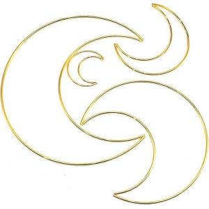 Bague En M&eacute;tal Dor&eacute;,4 Pi&egrave;ces En M&eacute;tal Bague Artisanat Ensemble,Fil Bague Artisanat Pack,Bague Attrape-R&ecirc;ves,Anneau En Dentelle Lune - Neuf